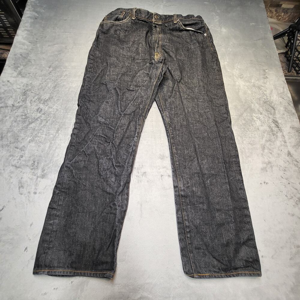 Levis 501 Jeans Mens 36x30 Black Straight Leg Button Fly Denim‎ Classic